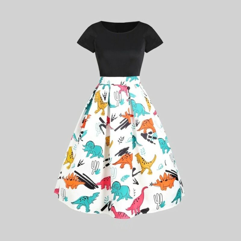 Mother and Daughter Clothes Parent-child Dress Family Matching Animals Print Outfit Kids Girl