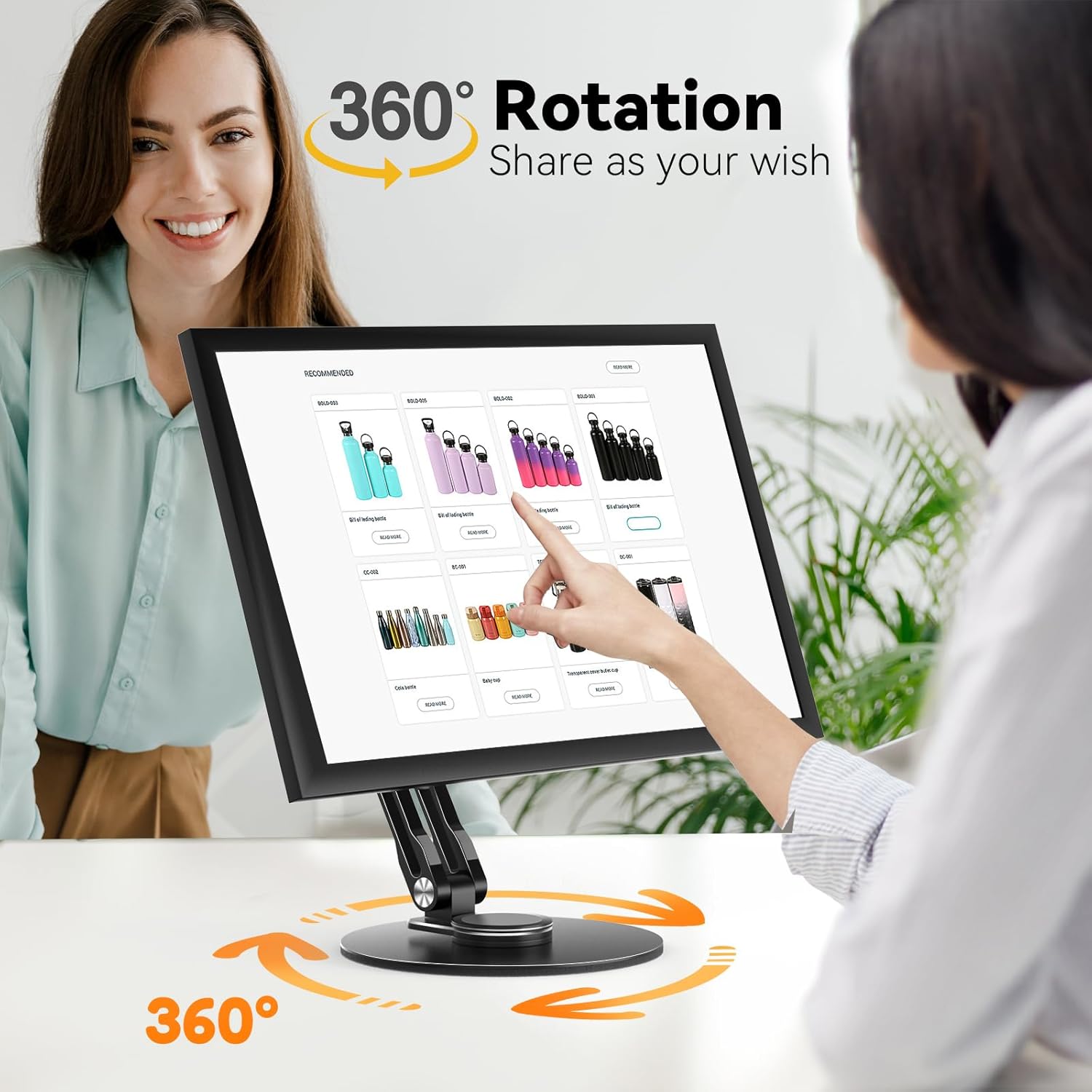 Cdisplay Portable Monitor VESA Stand Height Adjustment Monitor Table Stand Desk Mount for 13-18" Computer Screen