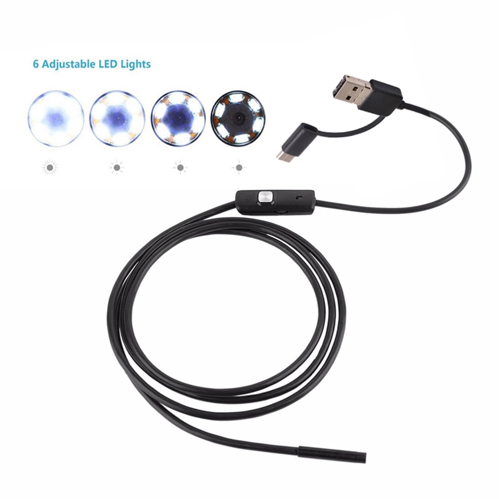 3-in-1 Industriële Endoscoop Borescope Camera Ingebouwde 6 LEDs IP67 Waterdichte USB Type-C Endoscoop voor android Smartphones/PC