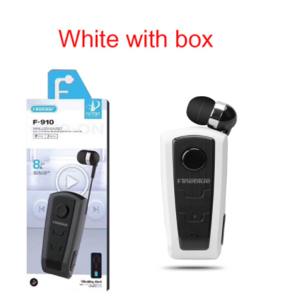 100% Original Fineblue F910 Wireless Bluetooth V4.0 Headset In-Ear Vibrating Alert Wear Clip Hands Free Earphone For Smartphones: White with box