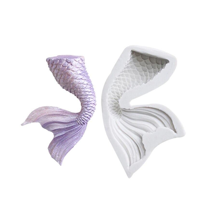 Mermaid Tail Silicone Mold Sugarcraft Cookie Cupcake Chocolade Bakvorm Fondant Cake Decorating Gereedschap