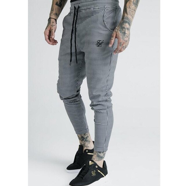 Pantalon de Jogging pour hommes, nouvelle tendance, tissu de Jogging, tissu de Jogging, style hip hop, en soie, imprimé à carreaux,: XL / 02