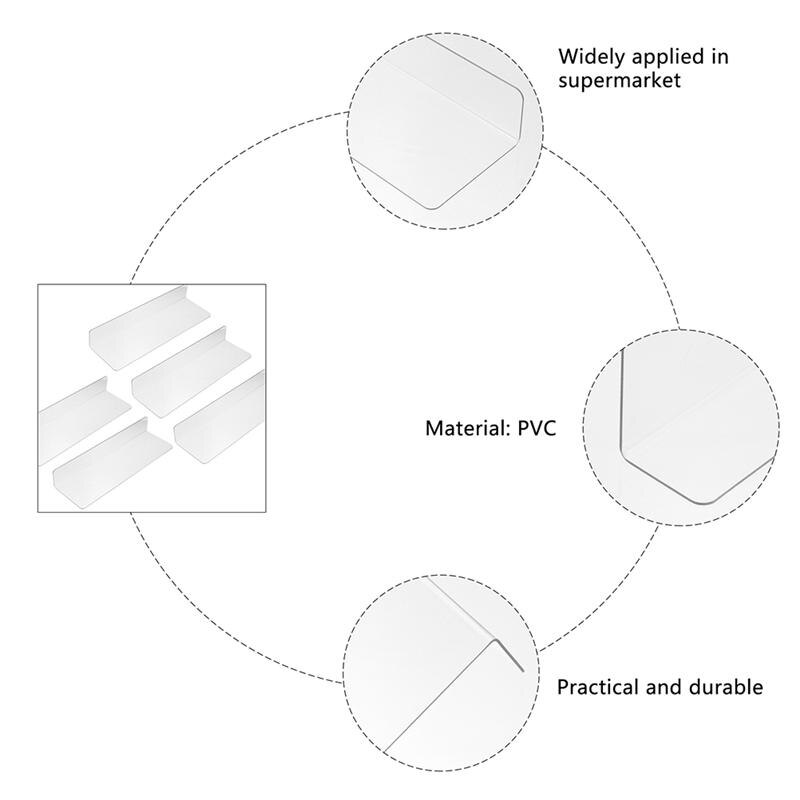 6 pezzi di plastica divisore per scaffali negozio separatore di merci scaffale per materie prime