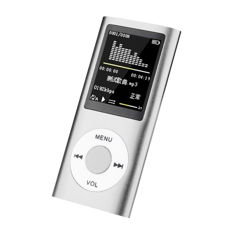 MP4 Player Digital Led Video 1.8" LCD MP4 Music Video Media Player FM Radio Music Home Photo Sport Tool reproductor de musica: Silver