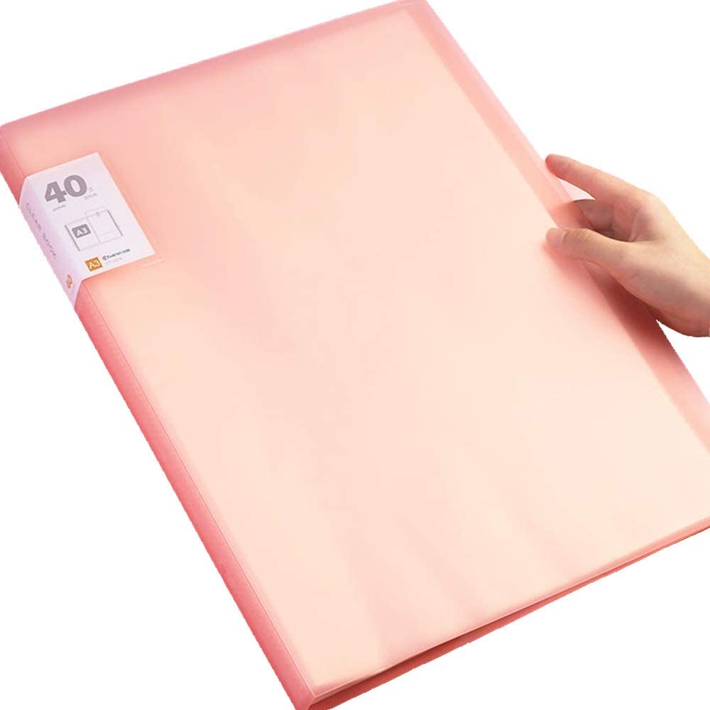 A3 13 inch x 17inch Original Art Profolio Presentation Book/Portfolio- for Art, Photography, and Documents: Pink