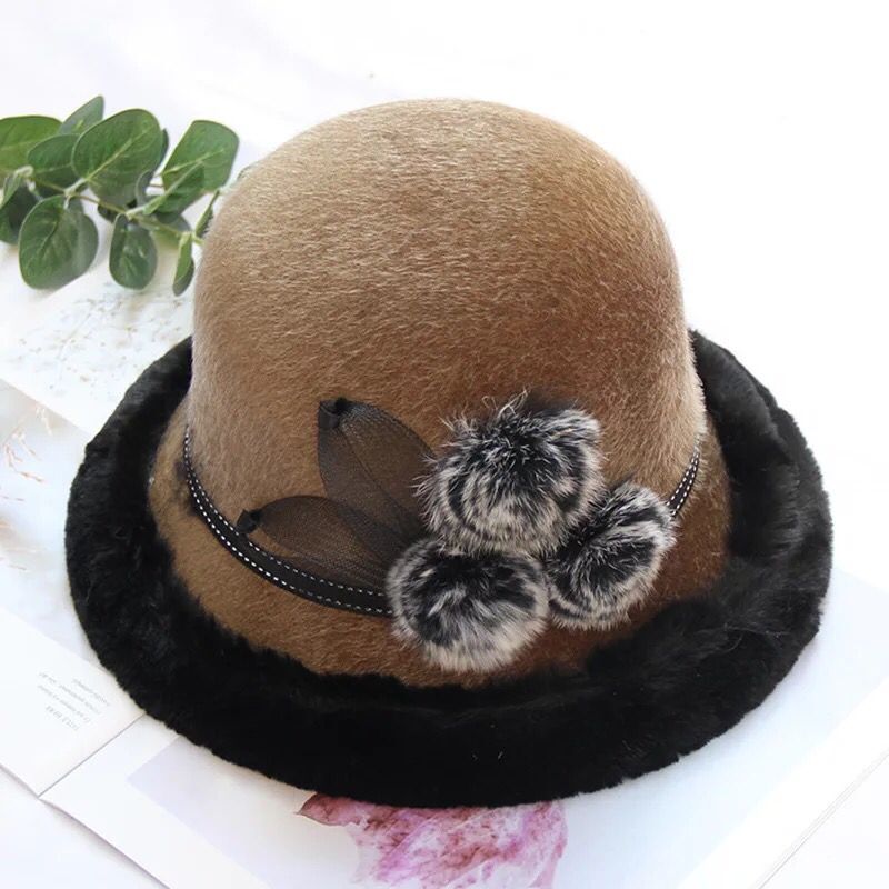 winter Classic wool top hat formal Steampunk Felt top costume hats: khaki