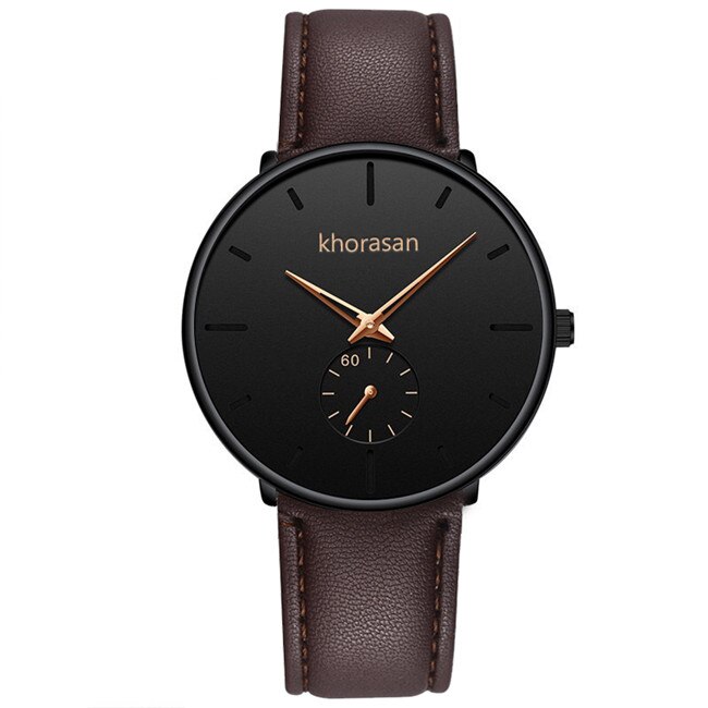 Minimalistiske herre casual ure til mænd business ur mandlige rustfrit stål mesh bælte simpelt kvarts ur reloj hombre: L brun rosa guld