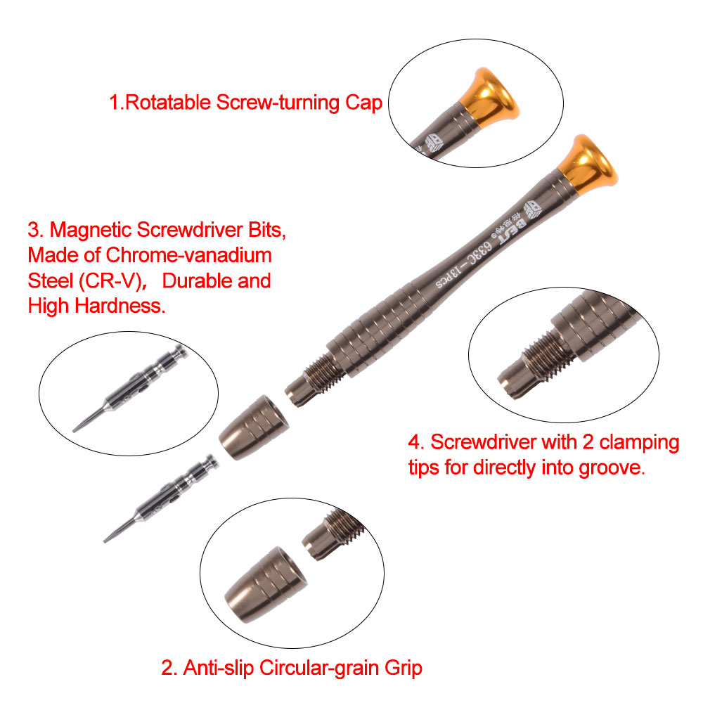 Tournevis 16-en-1 ISSCX - Kit De Réparation Pour Montres Et Téléphones Portables