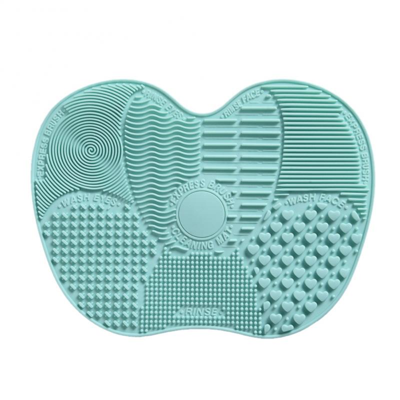 Placa de silicone mágica para pincéis, utensílio para lavar pincéis de maquiagem, ferramenta de limpeza, sombra, base, tapete de limpeza das mãos, 1 peça: green