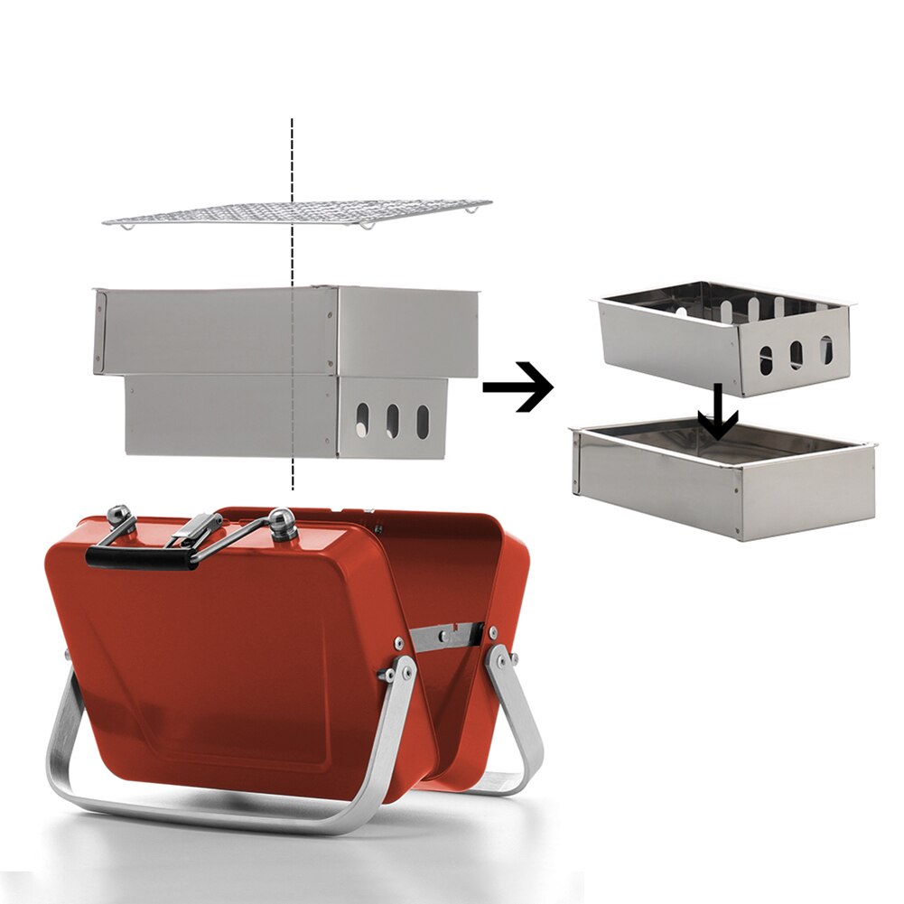 Stainless Steel Outdoor Charcoal BBQ Grill Rack Folding BBQ Barbecue Accessories Portable Home Kitchen Camping Cooking Tools