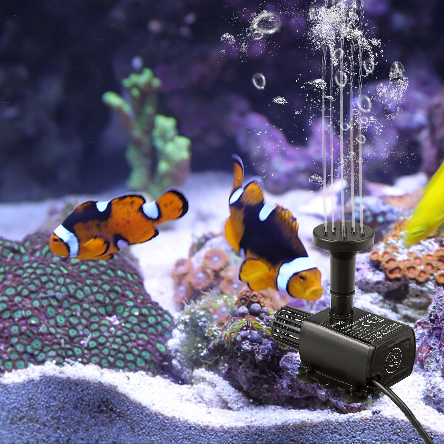 Mini Waterdichte Fontein Pomp 150L/H Usb Borstelloze Waterpomp Met Nozzles Zeef Ultra-Stille Voor Aquarium vijver