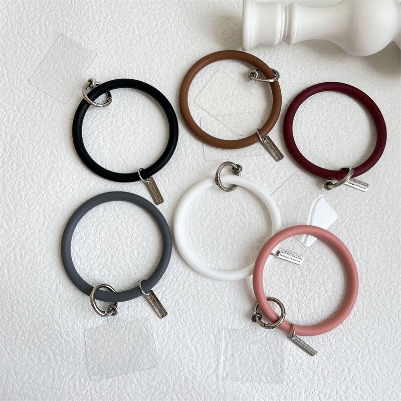 Silicone Mobile Phone Lanyard Keychain Wrist Strap Key Ring Key Rope Mobile Phone Portable Short Lanyard Hand Rope Pendant Key