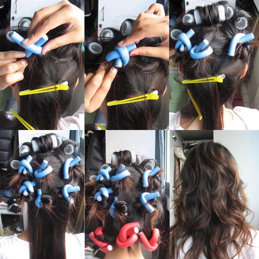 10Stck Curler Macher Weich Schaum Bendy Twist Locken DIY Styling Haar Rollen Werkzeug für Frauen Zubehör .