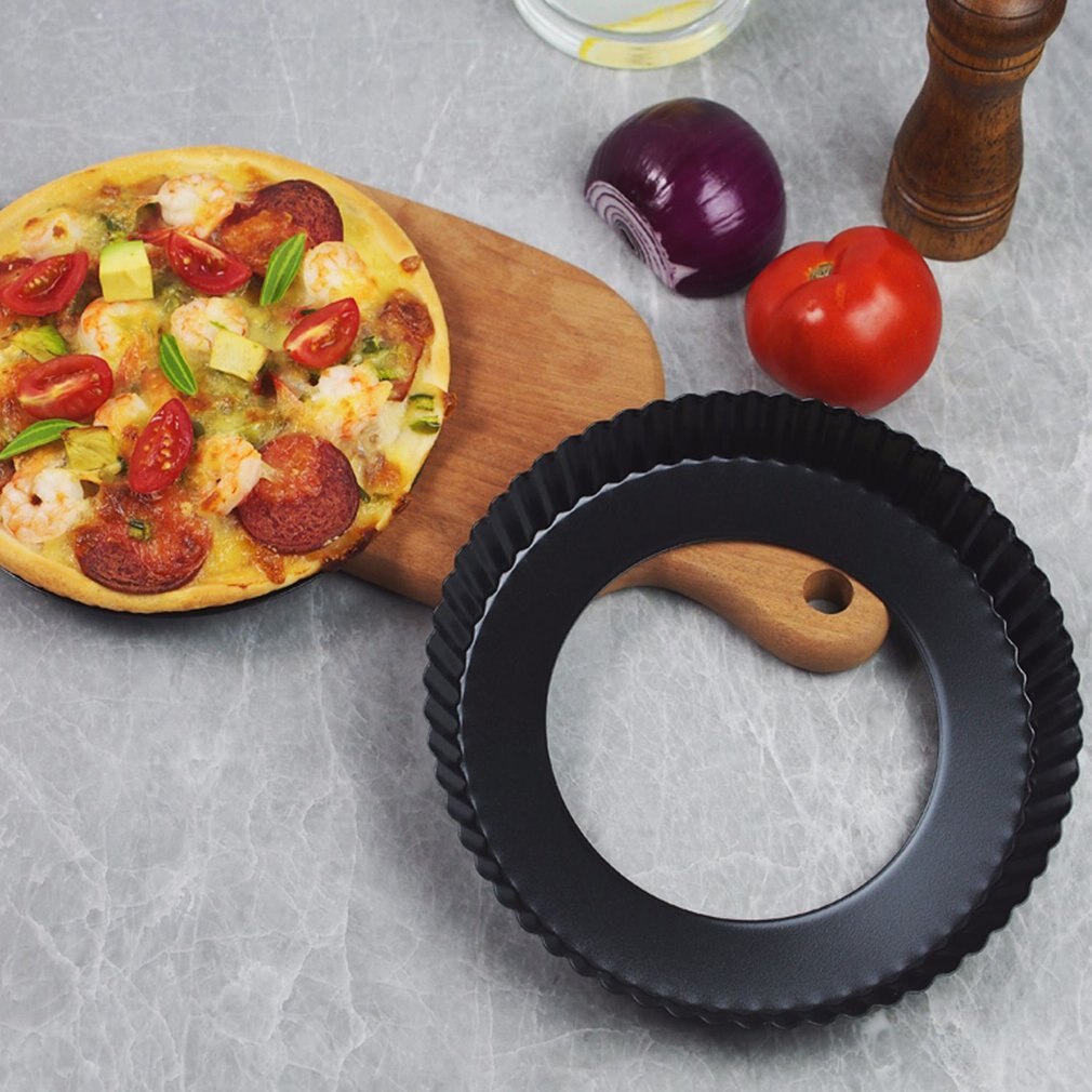 9 Inch Pizza Non-Stick Coated Baking Tray Carbon Steel Non-Stick Coating High Temperature Resistance Oven Chips