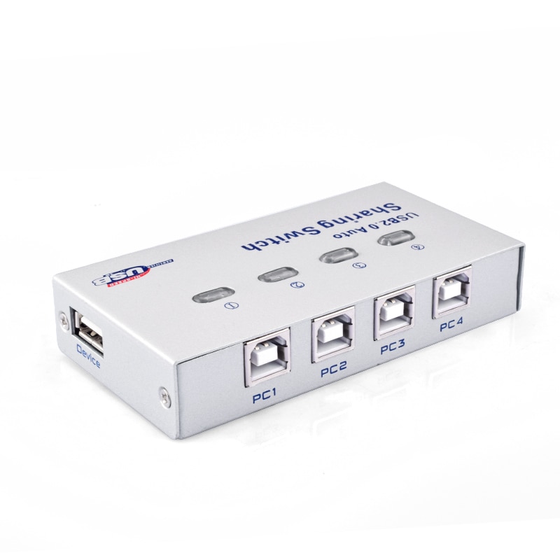 4 ports USB2.0 Automatic Printer switcher 4 in 1 out USB Hub multi PC sharing one USB2.0 device