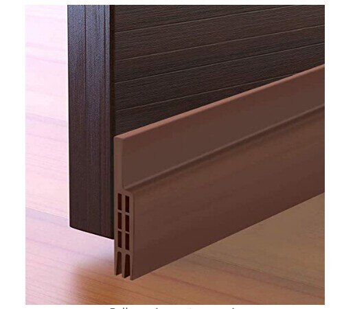 1M Silicone Strip Glass Door and Window Seal Sound Insulation Strip Self-adhesive Windproof Wooden Door Seam Door Bottom: Brown 