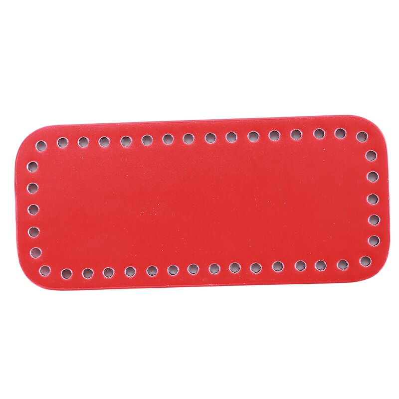 18X8Cm Bodem Voor Breien Tas Pu Lakleren Tas Accessoires Rechthoek Bodem Met Gaten Diy Gehaakte Tas bodem: red