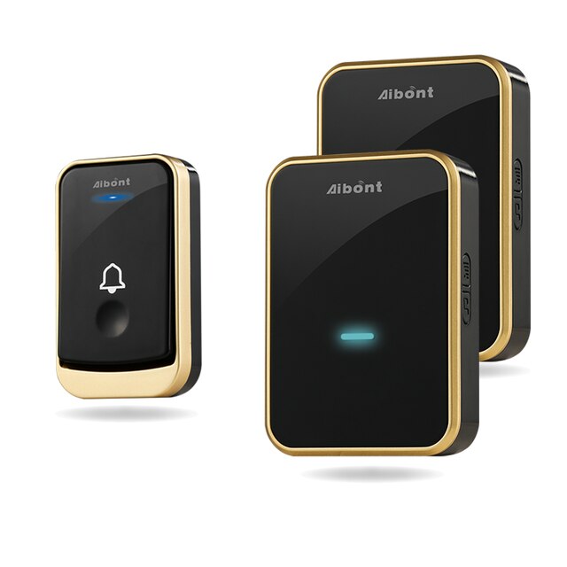 self powered DoorBell Home Door Chime Intelligent smart Door Bell calling ringbell loud 300m range 1 2 Button 1 2 3 Receiver: B 1Button 2Receiver / EU Plug