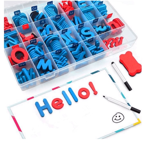 208 stk magnetiske bogstaver store bogstaver alfabetmagneter til køleskab køleskab pædagogisk legetøjssæt