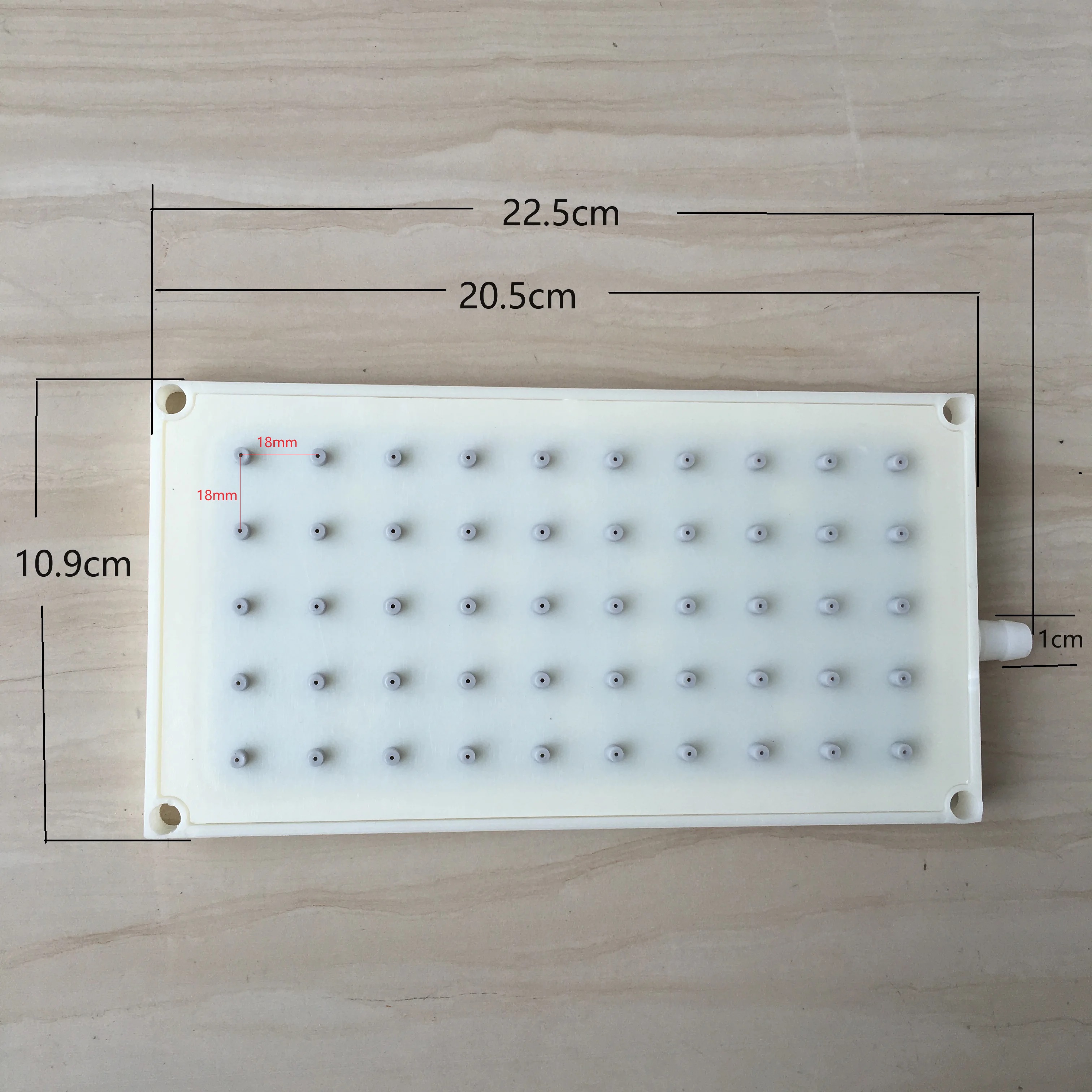 ABS 20.5X10.9cm douche rectangulaire 10mm type d'intubation pomme de douche 5*10 trou accessoires de pomme de douche à pulvérisation supérieure: Default Title