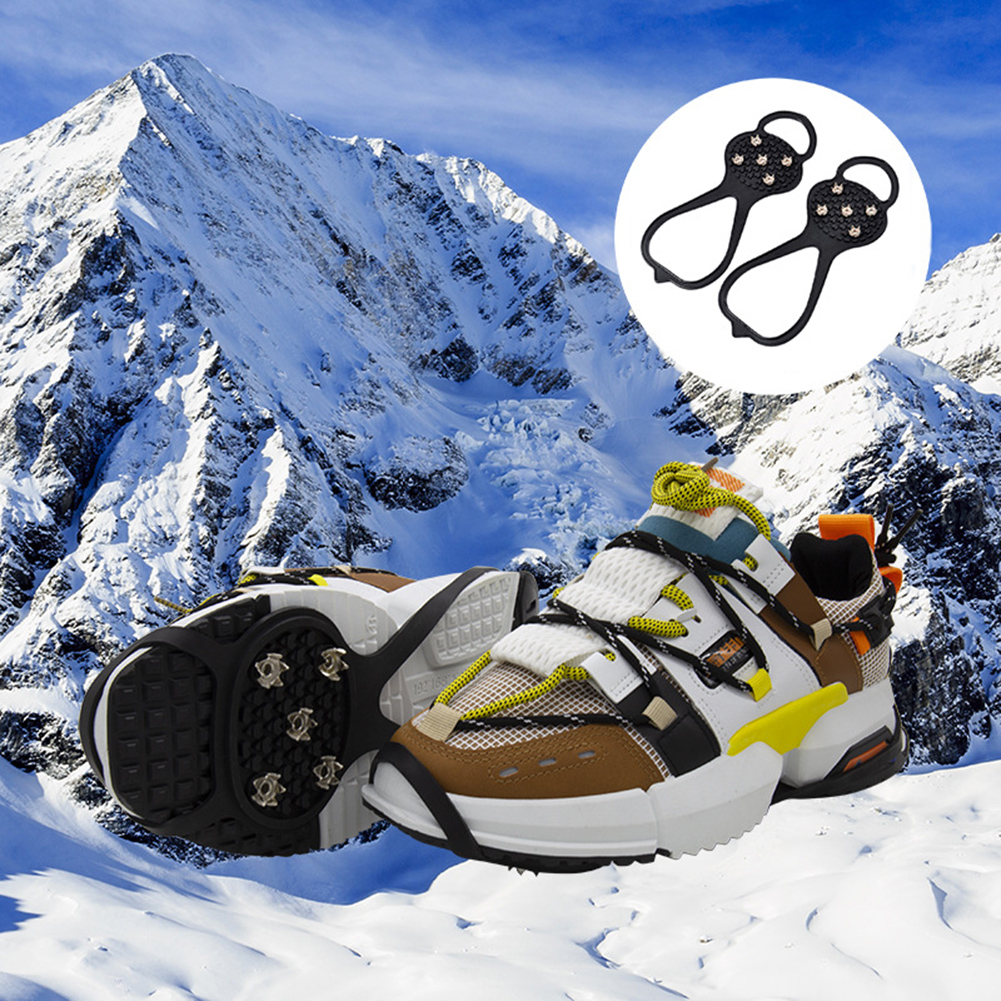 Zapatos de pinza de hielo para niños, crampones de hierro, antideslizantes, suministros de viaje, pinchos para caminar sobre la nieve, 1 par