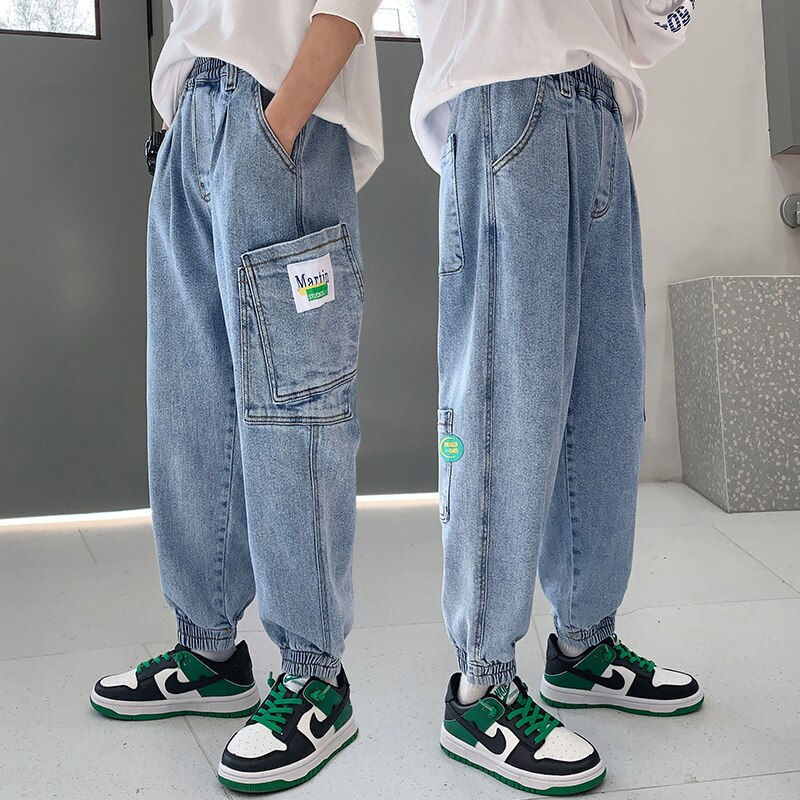 Kids Jongens Jeans Klassieke Cowboy Broek Kinderen Denim Kleding Bodems Tieners Jongen Casual Broek Lente 4 5 6 7 8 9 10 11 12 14 Y