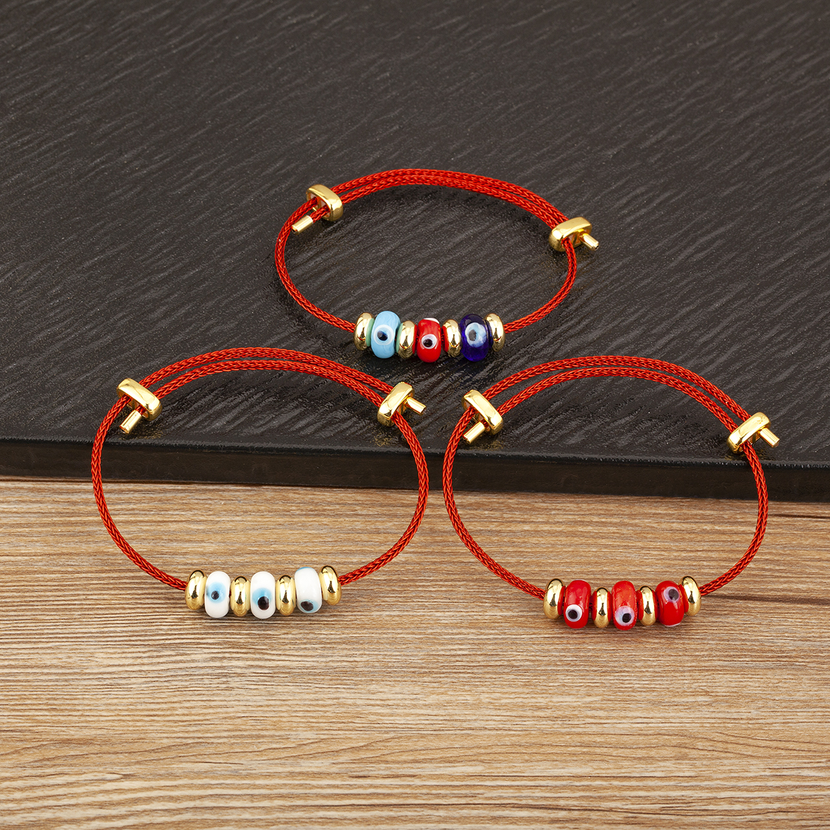 Nidin nueva pulsera de cuerda de ojo malvado turco de la suerte ajustable para mujeres estilo Punk de personalidad de joyería