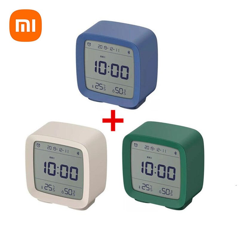 XIAOMI-reloj despertador con Control por aplicación, higrómetro termómetro con Bluetooth 5,0, pantalla LCD, luz nocturna ajustable, calendario, MI Home, Original: 3PCS Mixed Color