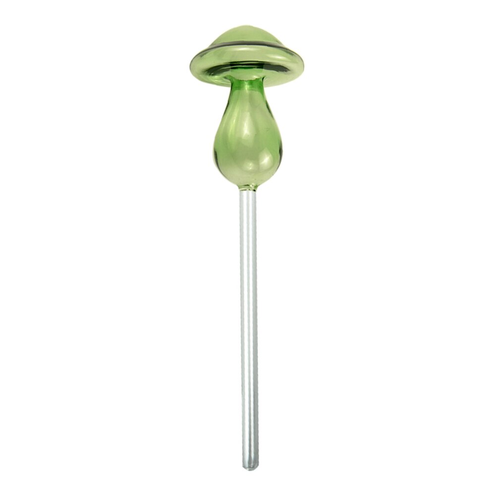 5 Color Plant Flowers Water Feeder Mushroom Shape Plant Self Watering Device Glass Clear Glass Plant Waterer Device: green
