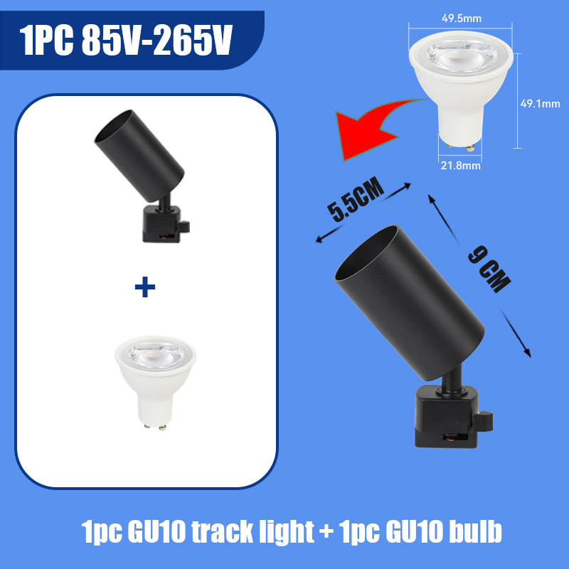 Full Sets Led Track Lights GU10 Ceiling Spot Led Rail Lighting for Living Room Decor 110V 220V Spotlight Wall Track Light Fixtur