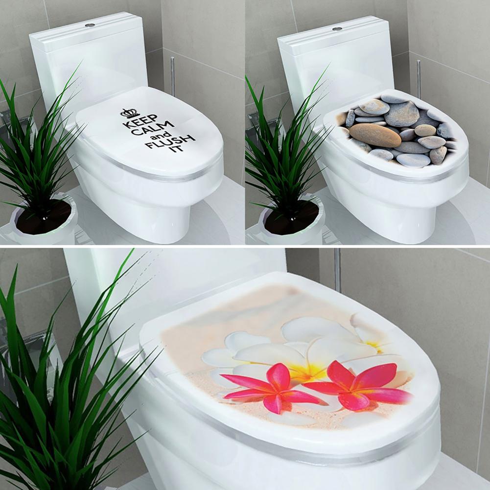 Toilet Sticker Cartoon Removable Waterproof Ocean Letter Toilet Nightstool Sticker for Home
