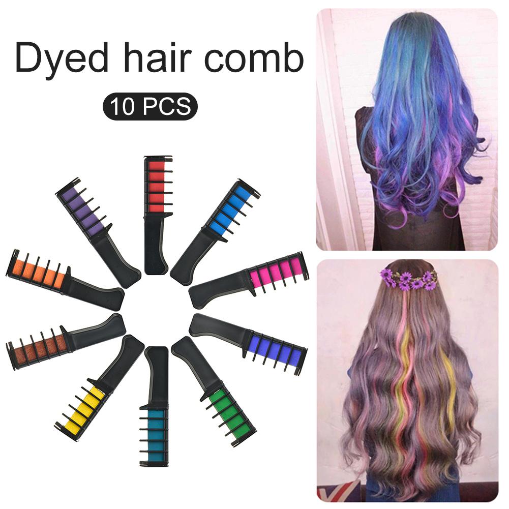 10pcs Mini Wegwerp Haarkleur Dye Kam Persoonlijke Salon Gebruik Tijdelijke Kleurpotloden Haar Verven Tool Kleur Krijt