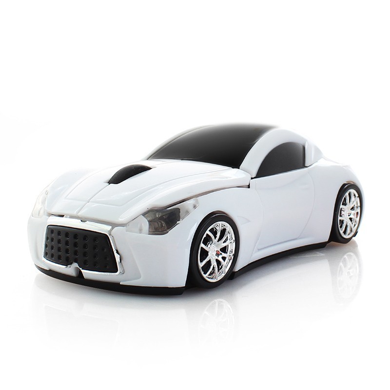 Ratón inalámbrico Infiniti, forma de coche deportivo, 2,4 Ghz, USB, ratones ópticos de ordenador, para PC, portátil,: white Infiniti mouse