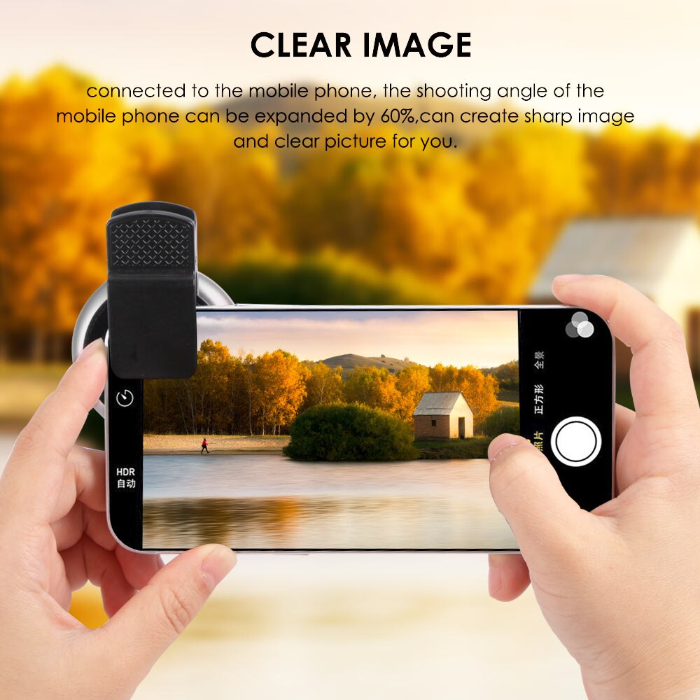 Lente gran angular 2 en 1 0.45X, funda de Teléfono Universal Macro para IPhone 12 11 Pro Max XS XR X 8 7 6 6S Plus SE