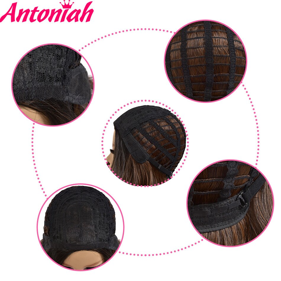 ANTONIAH Halloween Goddess Body Wave Wig Brown Free Part Natural Hairline Wig Synthetic Wig 2021Fashionhairstyle For Women