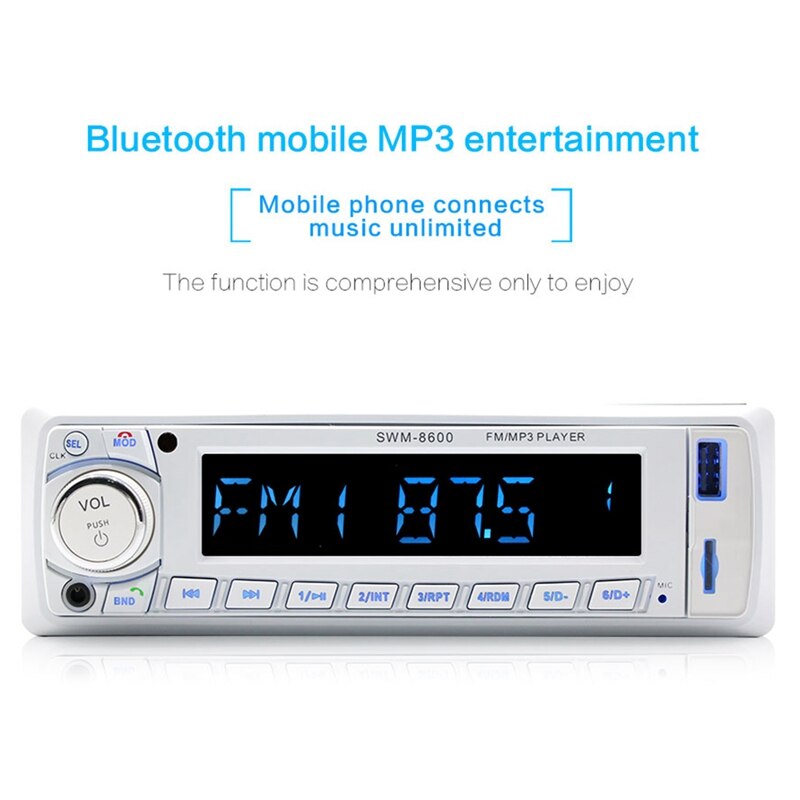 Autoradio 1 Din In-Dash Fm/Bluetooth/Usb/Mp3 Multimedia Speler Afstandsbediening 12V 4-Kanaals Output Auto Radio