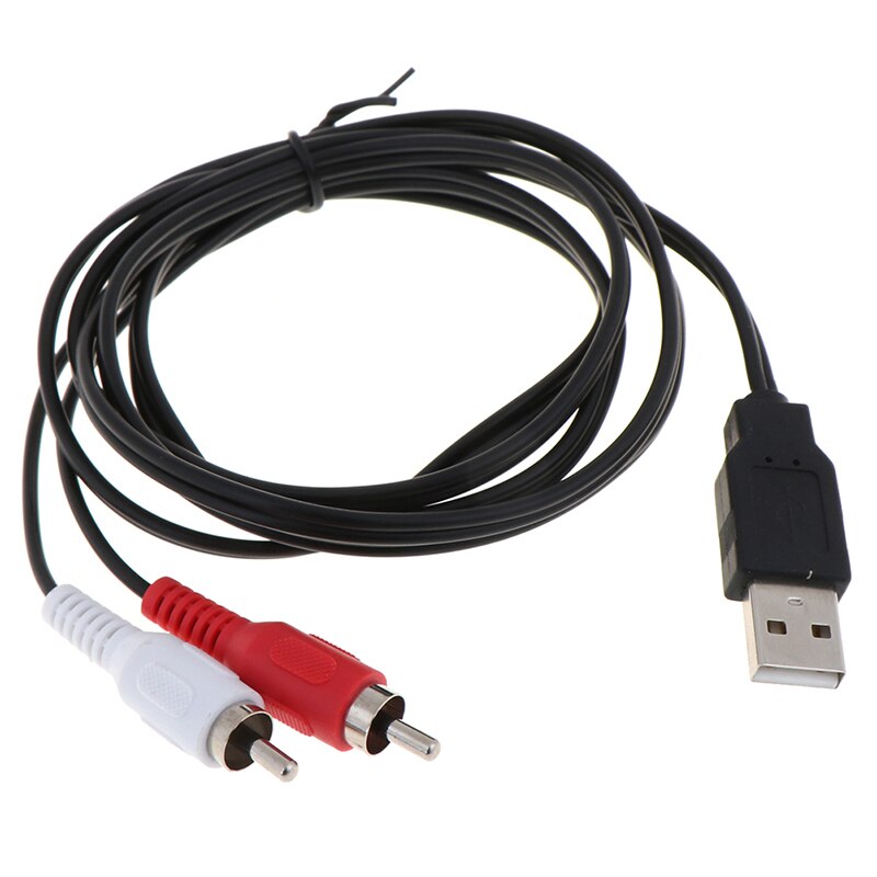 Dual Rca Male Naar Usb Male Een Composiet Adapter Audio Video Data Verlengkabel: Default Title