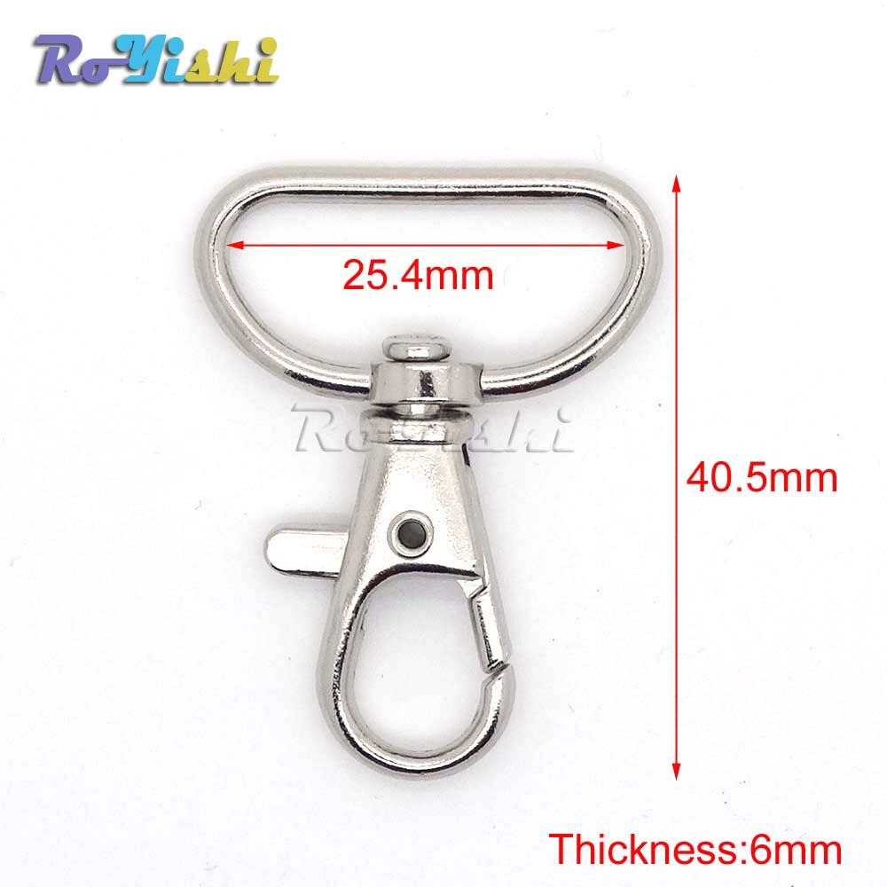 10 stks/pak Matel Snap Haken Rotary Swivel Voor Rugzak Webbing 25.4mm Vernikkeld Kreeft Sluitingen