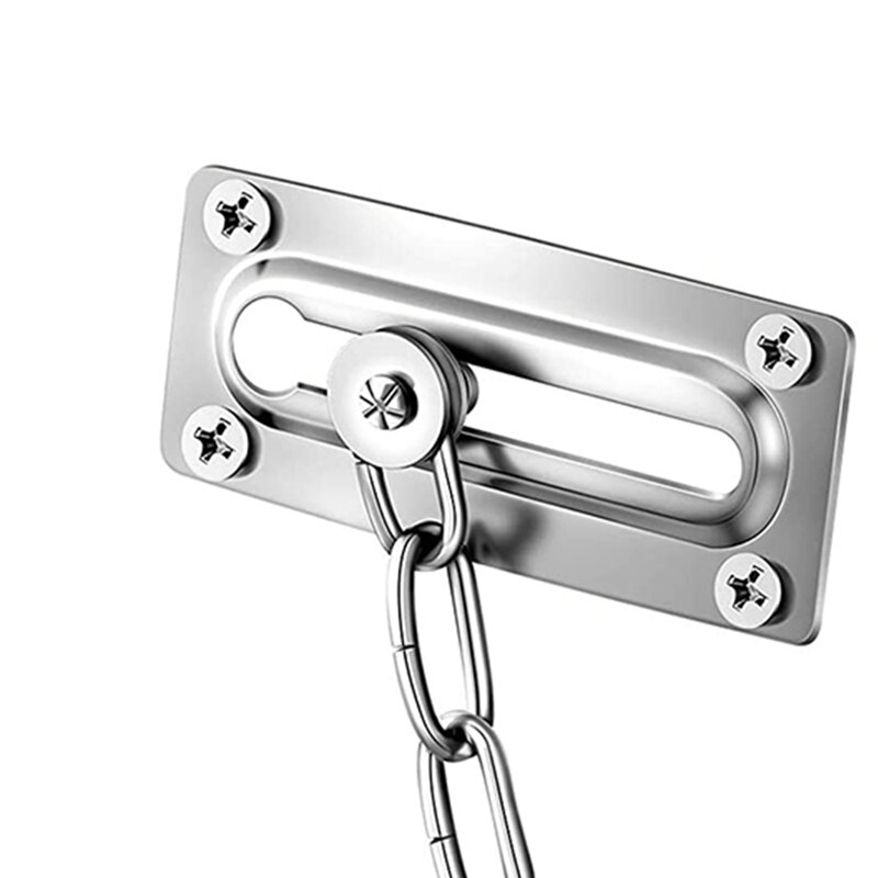 HLZS-4 Pieces Chain Door Guards with Lock Chain, Chain Door Locks Security Chain Guards with Screws for Inside Door