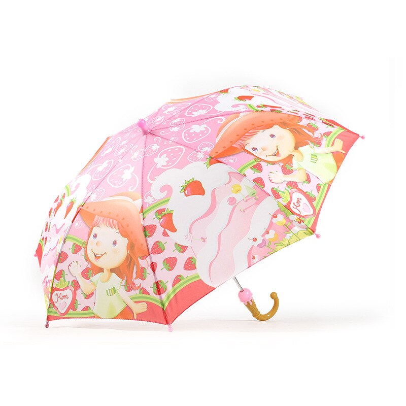 Søde hval tegneserier paraply tegneserie børn paraply vindtæt og regntæt baby paraply sikkerhed børnehave kid paraply: Jordbær shortcake