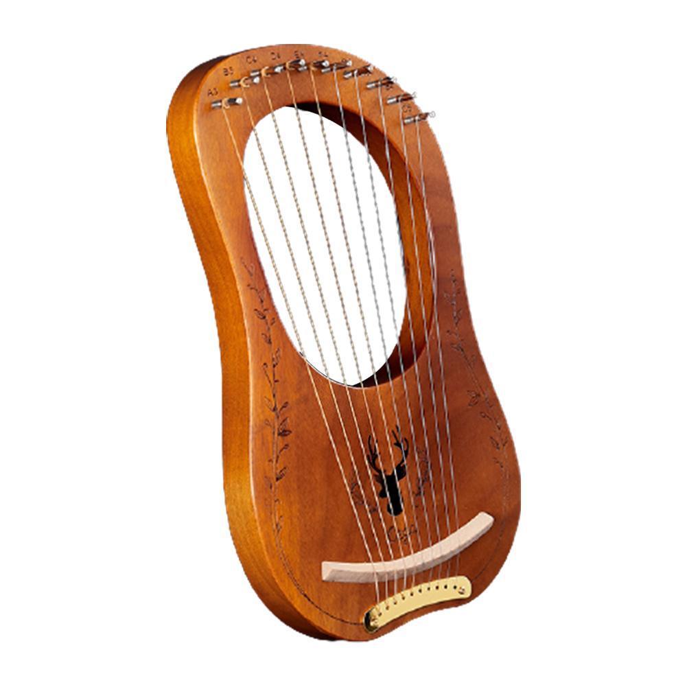 Lyre Piano-ARPA de madera de caoba de 19 cuerdas para instrumento Musical, 16 cuerdas de repuesto y llave inglesa de afinación con C8A4