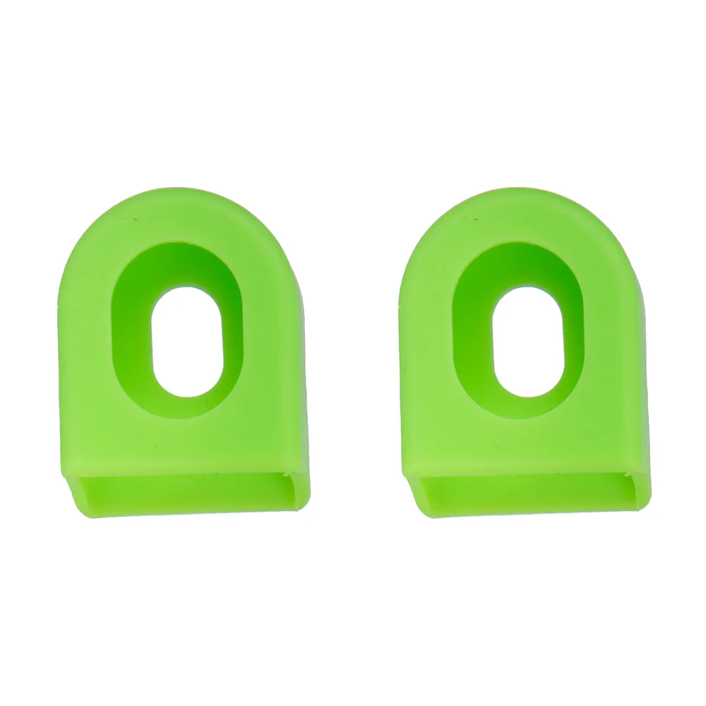 Protector de cubierta de bielas de varios colores, Protector de silicona para piñón de bicicleta de montaña, cubierta de manivela Shimano, accesorio para bicicleta, 2 uds.: Verde