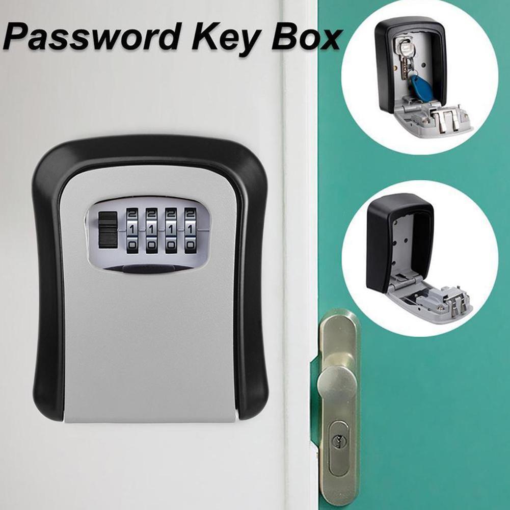 Smart Code Lock Key Storage Box Outdoor Waterproof Wall Mounted Key Padlock Safe Box 4 Digits Passwords Anti-thieft Lock Bag