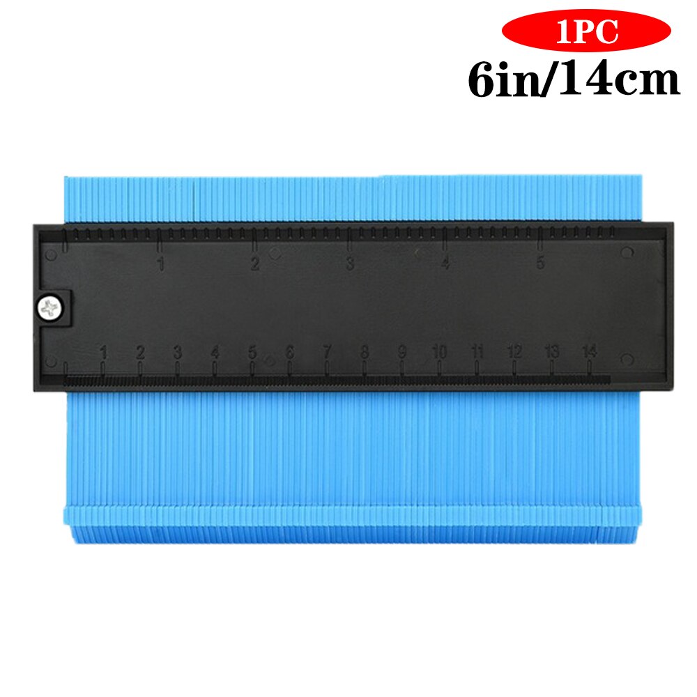 Multi-functio Contour Profile Gauge Tiling Laminate Tiles Edge Shaping Wood Measure Ruler Tiles Laminate Tiles Tool 5/6/10inch: 6inch  Blue