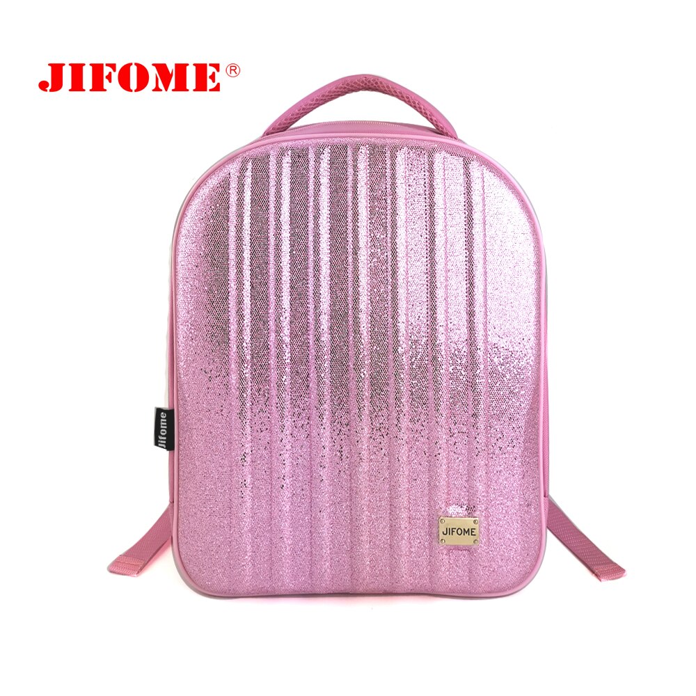 JIFOME-Mochila brillante de 15 pulgadas para mujer, bolso escolar para chicas adolescentes, de carcasa dura de EVA, brillante, de lujo: PINK