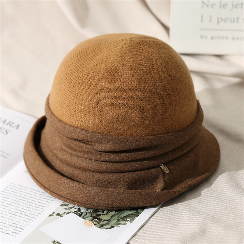 PTAH-gorros de lana de estilo británico para mujer, sombrero de Tweed más suave, Estilo Vintage, para iglesia, para Otoño e Invierno: Castaño