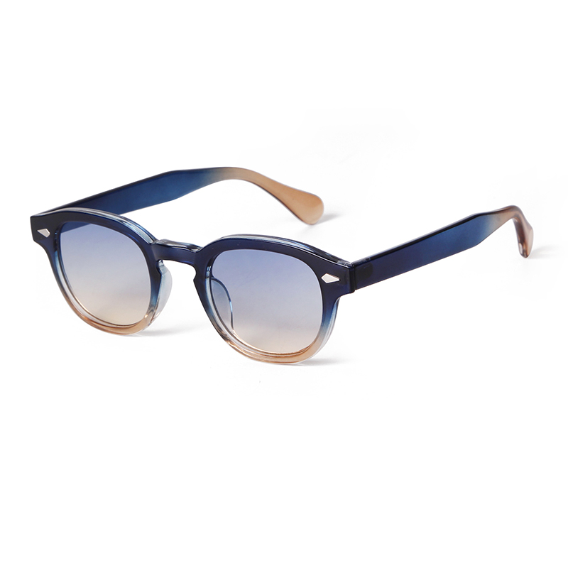 HISTORIA Vintage remache carey gafas de sol redondas mujeres hombres 2022 de Retro amarillo azul lente gafas de sol cuadradas S22728: Púrpura claro