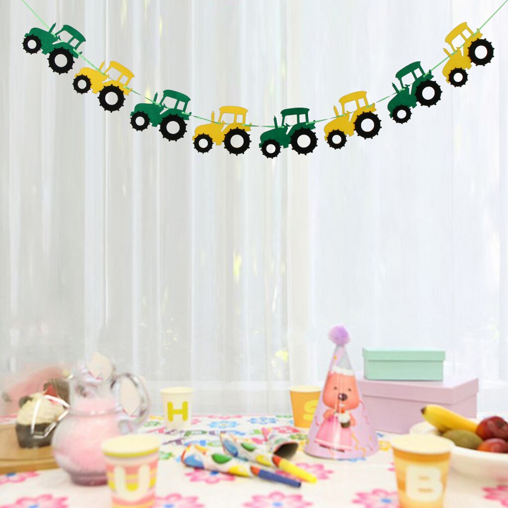 Tractor Garland Banner for Tractor Farm Themed Birthday Party Supplies Hanging Decorations
