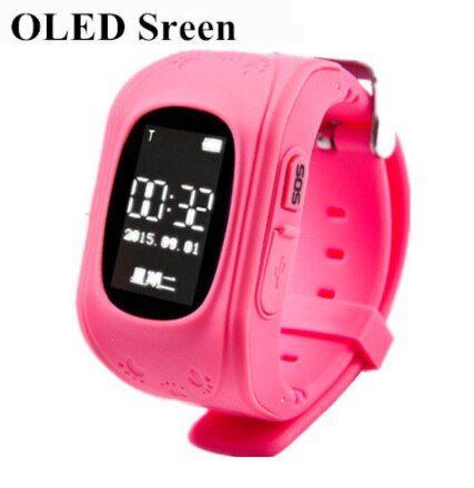 Tracker for Child Kid smart Watch SOS Safe Call Location Finder Locator Trackers smartwatch for Kids Children Anti Lost Monitor: Pink OLED GPS