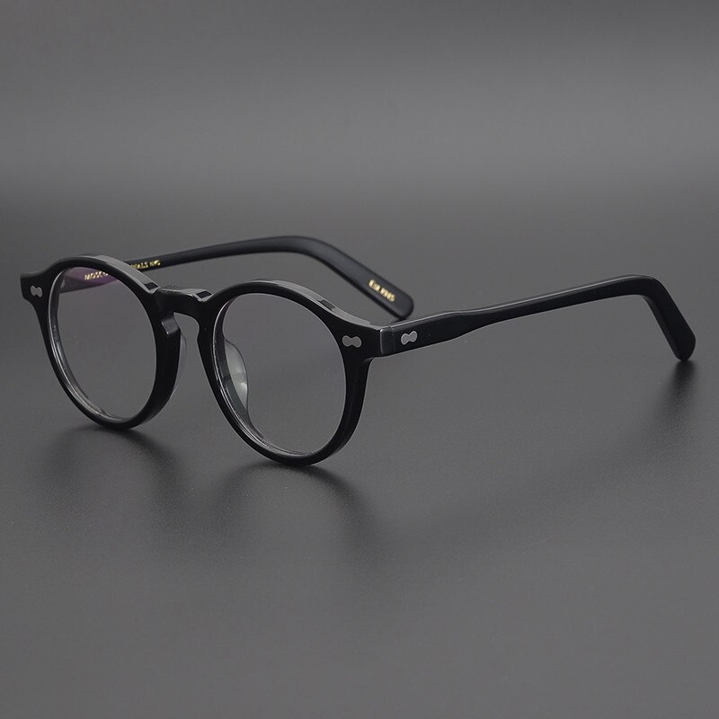 original MILTZEN retro optical eyewear acetate round glasses frame for men and women myopia reading eyeglasses: black